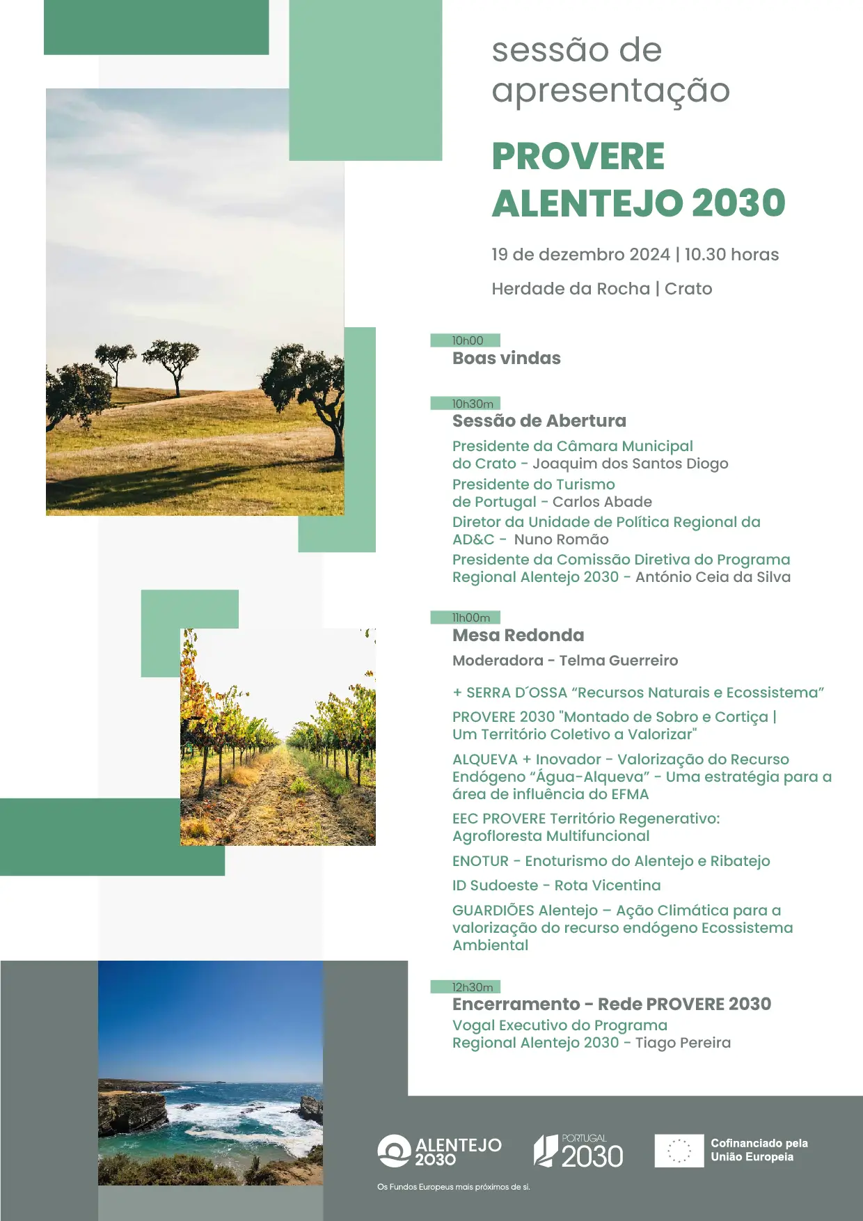 SESSÃO DE APRESENTAÇÃO DOS PLANOS DE AÇÃO PROVERE NO ÂMBITO DO ALENTEJO 2030 3 PROVERE